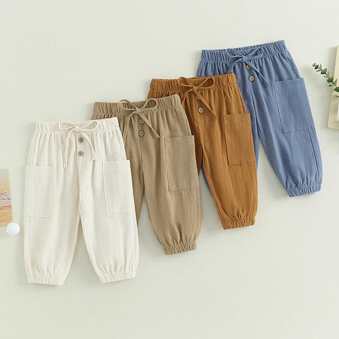 Cotton Linen Casual Baby Pants Toddler