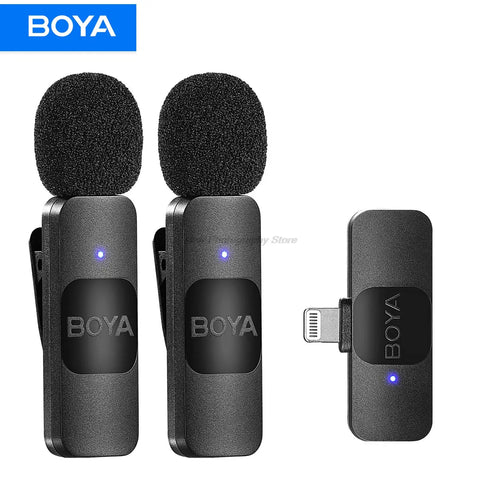 BOYA BY-V Wireless Microphone Lavalier Mini MIC for iPhone iPad Android Live Broadcast Gaming Recording Interview Vlog Video