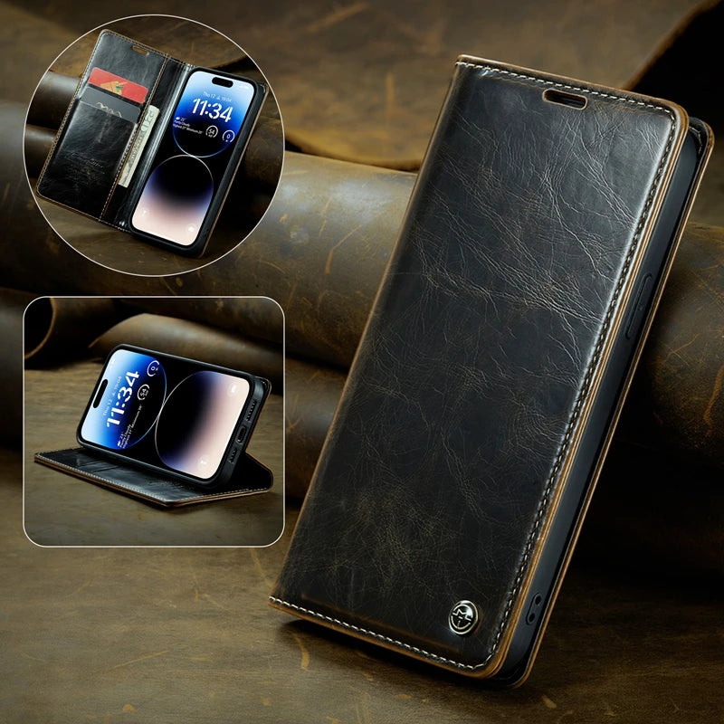 Luxury Leather Flip Wallet Case For Xiaomi