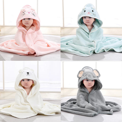 Boy Girl Ultra-Soft Hooded Spa Robe Bath Towel