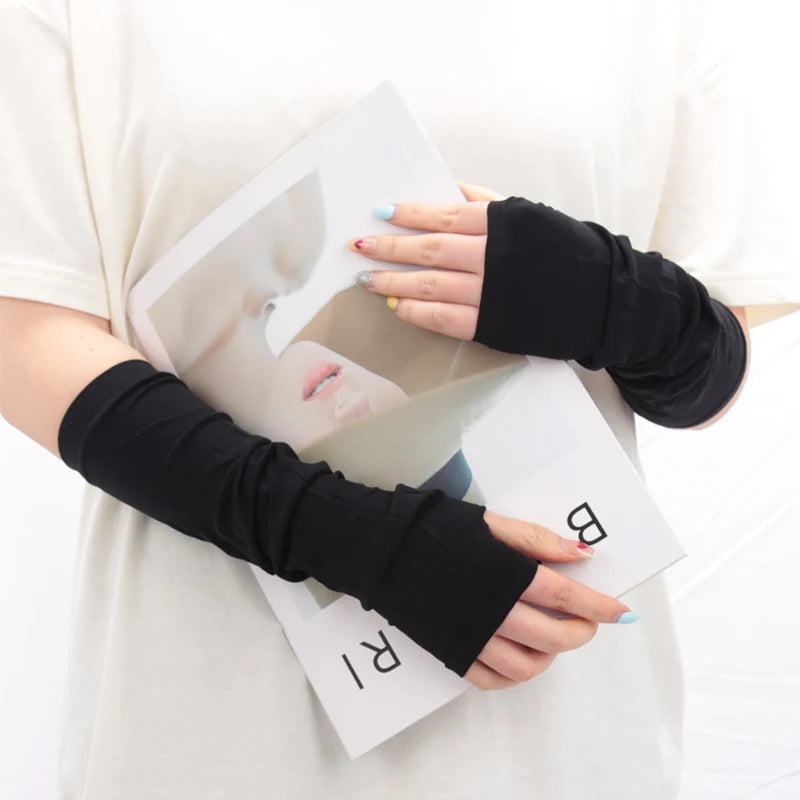 Sun Block Cuff Fingerless Arm Warmers