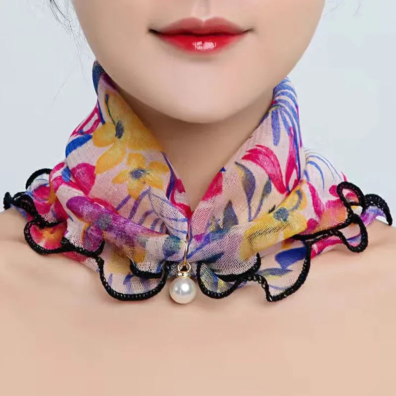 Print Shiny Variety Loop Scarf Ruffle Lace ana Headband