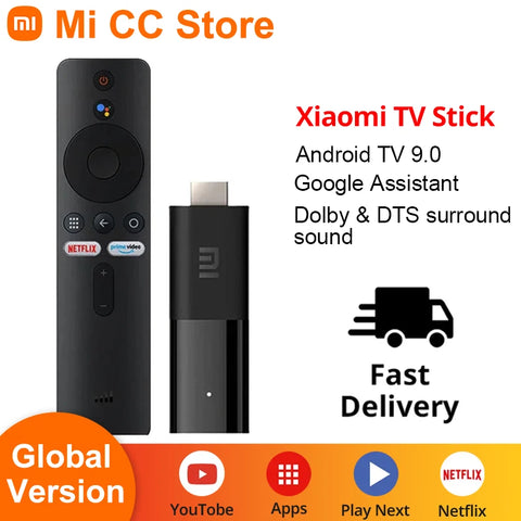 Xiaomi Mi TV Stick Global Version 1080P Android TV 9.0 HDR 1GB RAM 8GB ROM Portable Mini TV Dongle Wifi Google Assistant