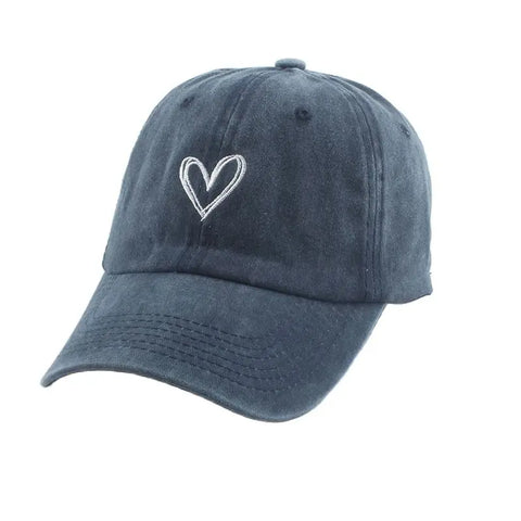 Love Heart Embroidery Fashion Outdoor Caps For Women