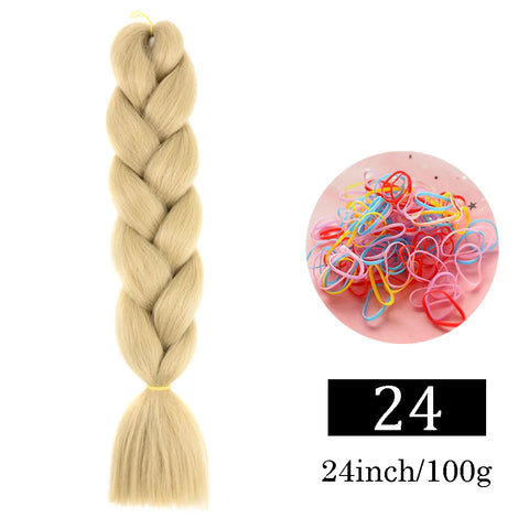 24 Inch Jumbo Braids Extensions Synthetic Braiding Hair Afro Ombre Color kanekalon Hair for Children Braid