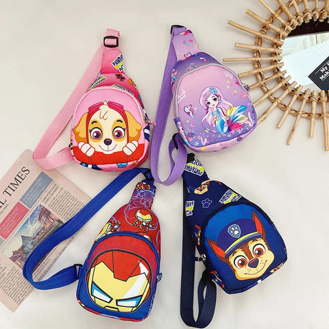 Paw Patrol Children's Chest Bag Cartoon Backpack Kids Outdoor Casual Shoulder Bags Anime Chase Skye Cross bag Children Toy Gifts