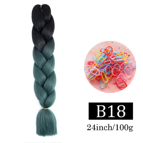 24 Inch Jumbo Braids Extensions Synthetic Braiding Hair Afro Ombre Color kanekalon Hair for Children Braid