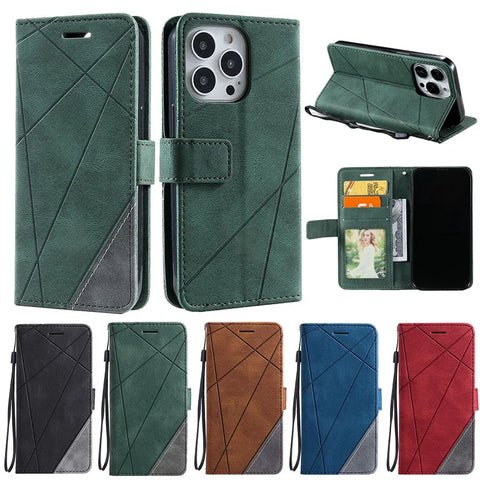 Wallet Business Magnetic Flip Leather Cover For iPhone