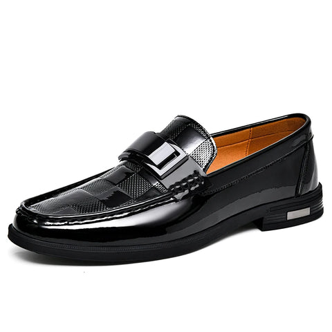 Patent Leather Loafers Men Casual Shoes