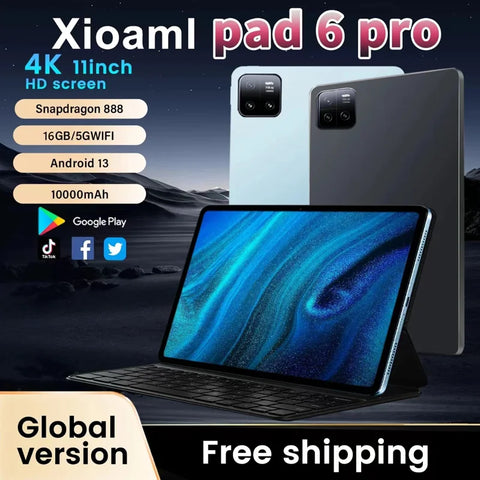 2024 Original Global Version Pad 6 Pro Tablet PC Snapdragon 888 10000mAh Android 13 RAM 16GB ROM 512GB 5G HD 4K Screen WIFI Mi