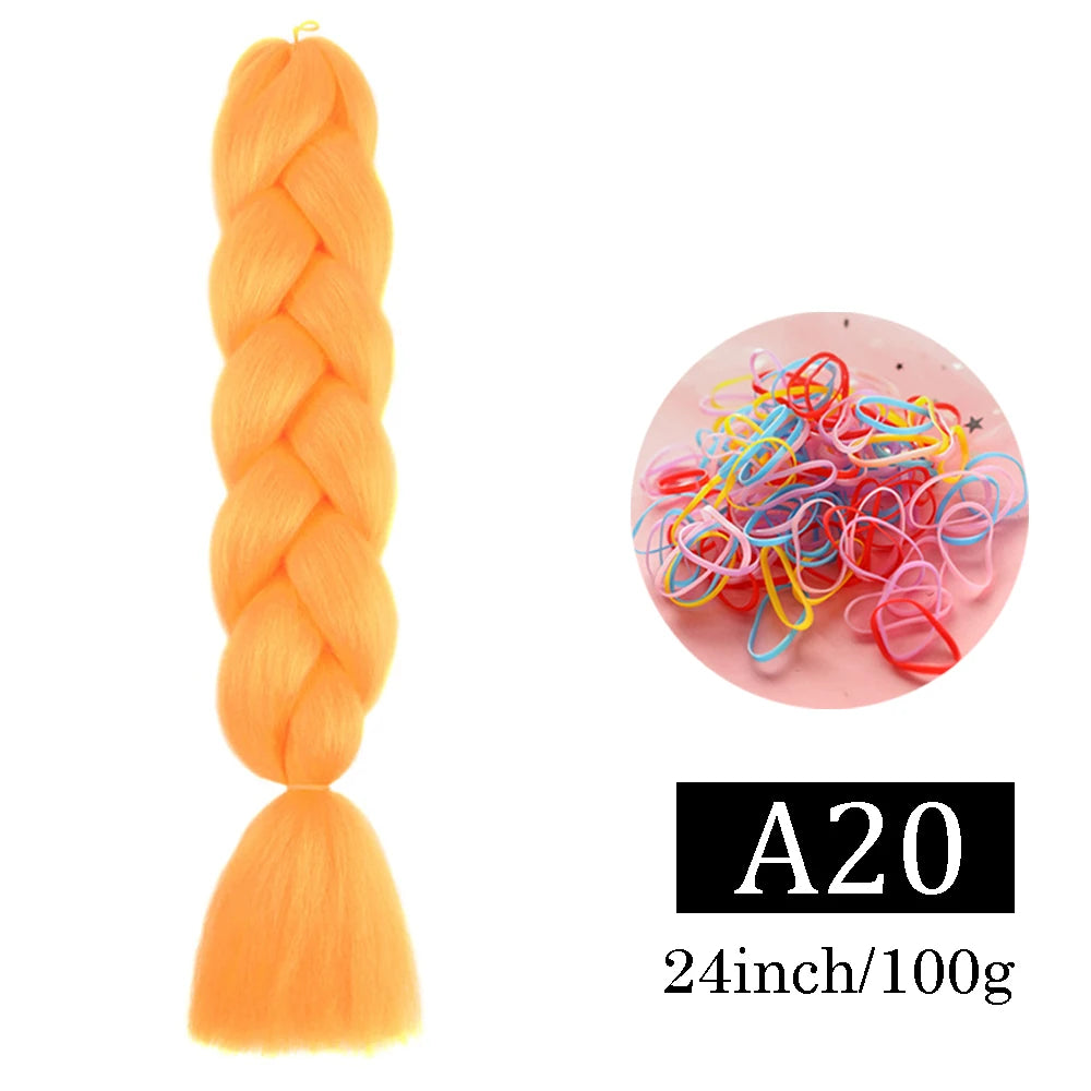 24 Inch Jumbo Braids Extensions Synthetic Braiding Hair Afro Ombre Color kanekalon Hair for Children Braid