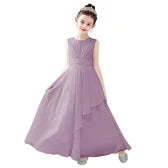 Dideyttawl Real Pictures Chiffon Flower Girl Dress For Wedding Party First Communion 2024 Little Bride Gowns Junior Bridesmaid