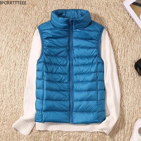 Women Slim Ultra Light Down Jacket Girl Portable Lightweight Vests