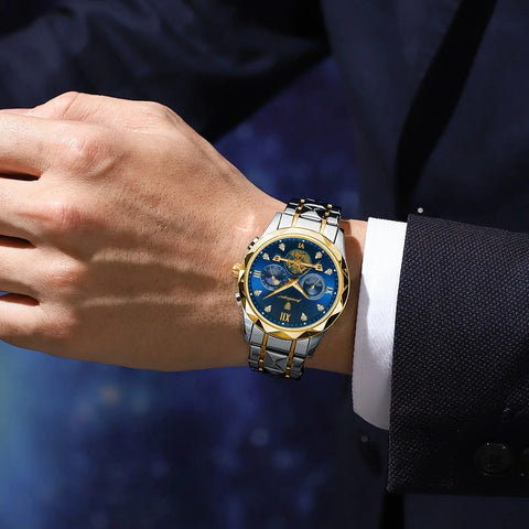 Luminous Chronograph Watch for Men Stainless Steel Men's Quartz Watches