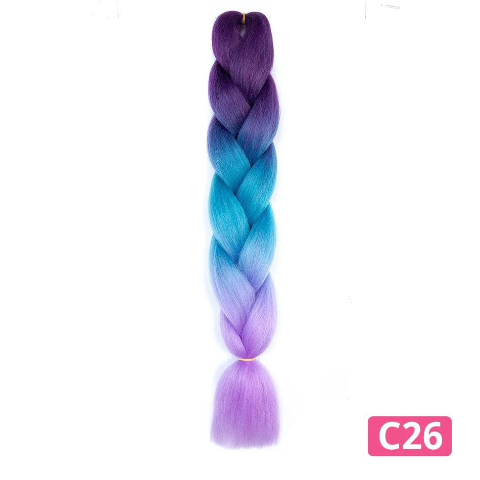 Colorful Hair for Braids Synthetic Braiding Hair Extensions for Girls Jumbo Braid Hair for Crochet Box Expression Braiding Hair