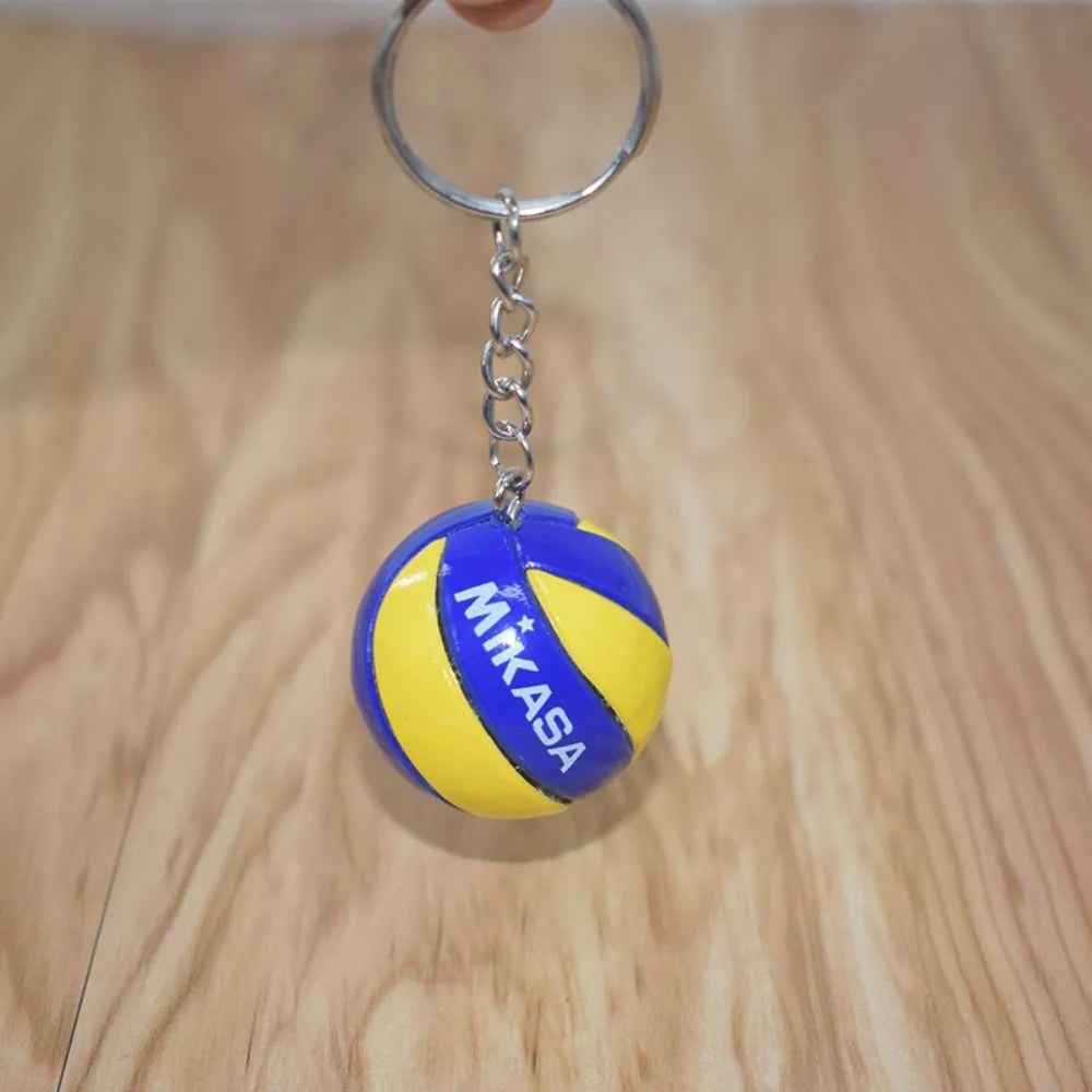 PVC Volleyball Key Chain Creative Cartoon Beach Ball Sports Keychain Mini Ball Souvenir Release Toy Boyfriend Gift Accessory