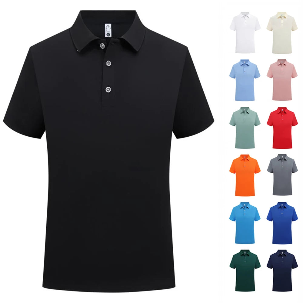 Blank Black Classic Uniform Polo T Shirt Men Wholesale Bulk Summer Formal Collar T-shirt For Men Casual Camiseta Polos De Hombre