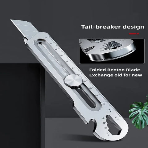 Multifunctional Utility Knife 6 in 1 Stainless Steel  Opener Screw Ruler