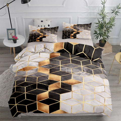 Abstract Fluid Marble Stone Duvet Cover Set