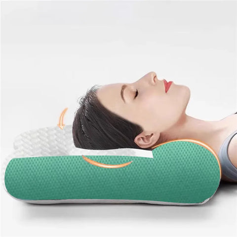 Cervical Memory Foam Pillow, Ergonomic Goose Down Pillow, Sleep Enhancing Cervical Support Comfort Goose Down Pillow, Enhancing