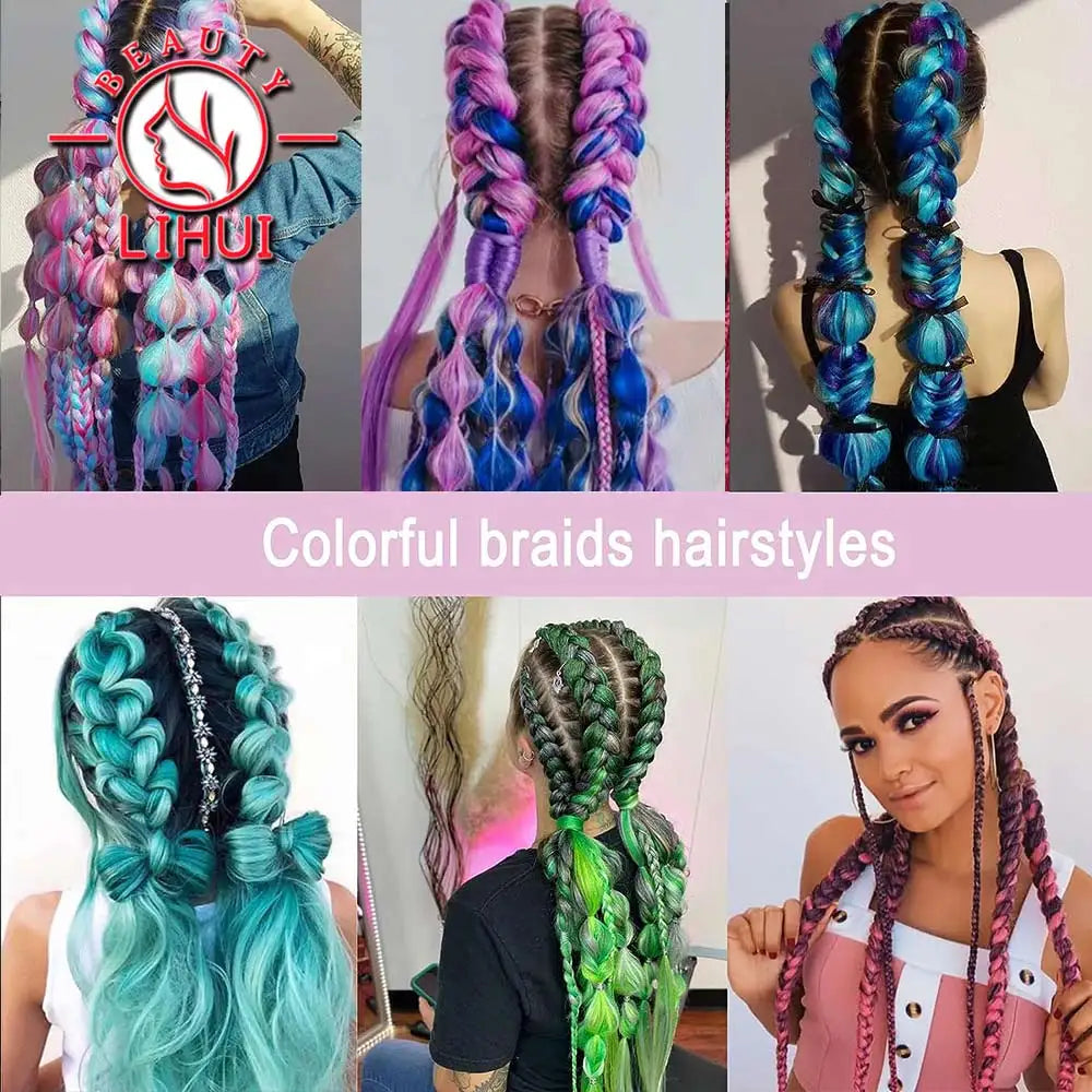 24 Inch Ombre purple jumbo Braiding Hair Synthetic