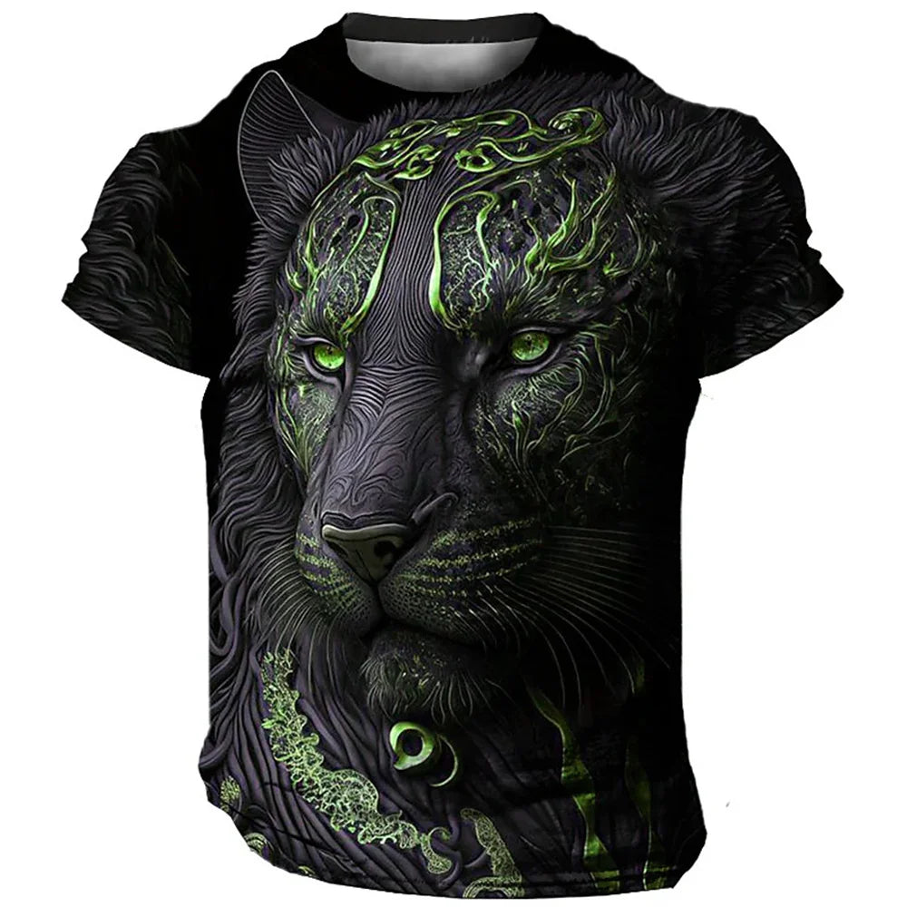 Men's T-Shirt 3D Tiger Print T Shirt Streetwear Quick Dry Fashion