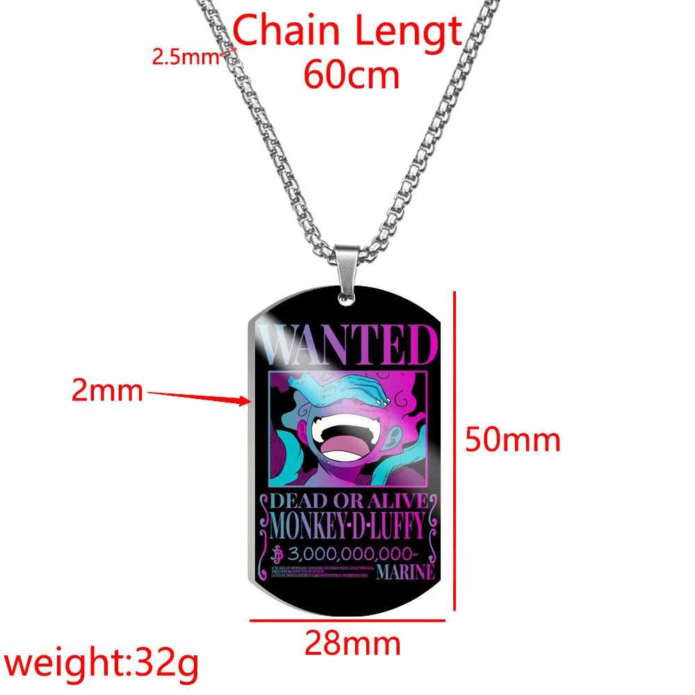 Man Necklace Men Wanted Warrant Stainless Steel Dog Tag Necklace