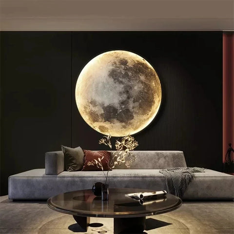 LED Moon Wall Lamp Bedroom Bedside Living Room