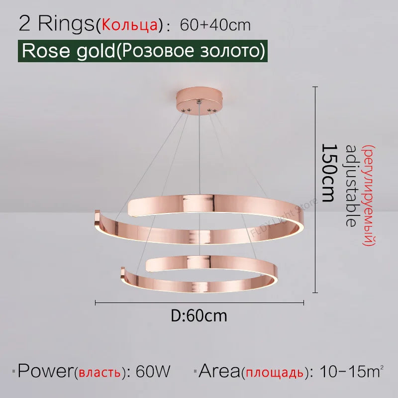 Ceiling chandelier Pendant lights Chandeliers for dining room LED Bedroom living room nordic home decor Modern Round ring lamps