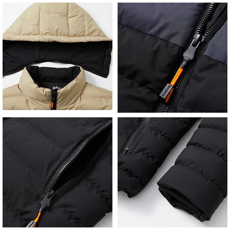 Windproof Thick Hooded Jacket Coat Men