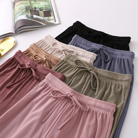 Womens pants Spring Summer Striaght Ankle-Length trousers