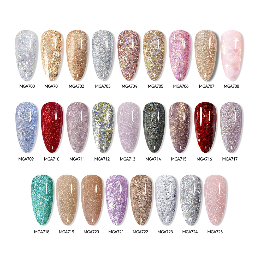 Glitter Gel Nail Polish Born Pretty Soak Off UV LED Semi-Permanent