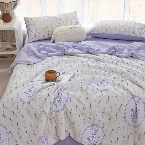 Soft and Comfortable Bubble Cotton Printed Summer Quilt