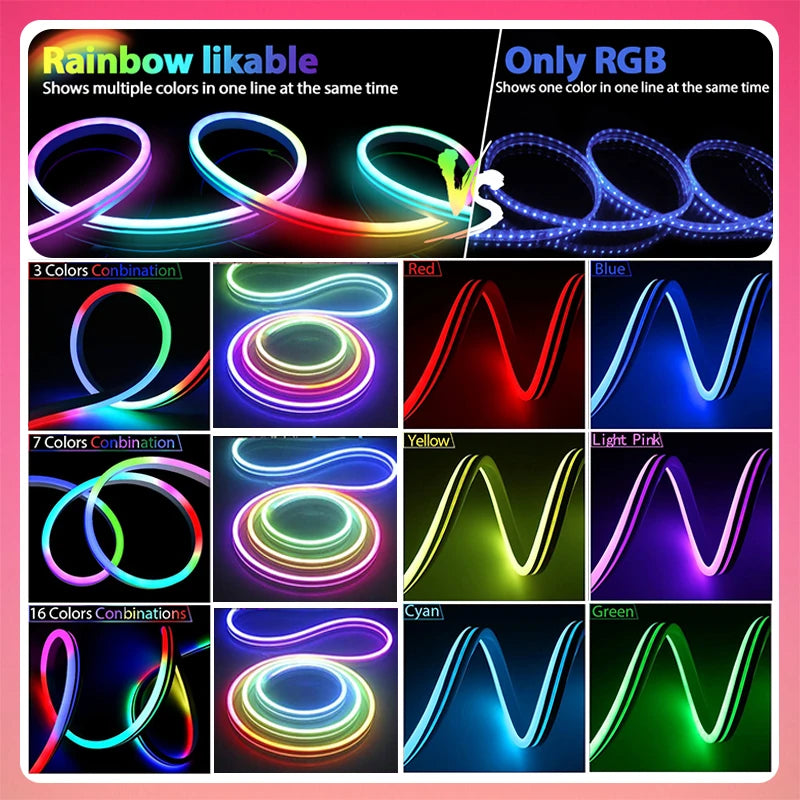 Rope Light with Music Sync RGBIC Dreamcolor Chasing Strip Tape for Room