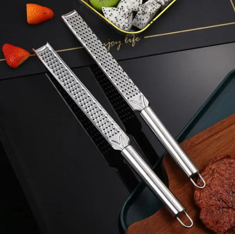 430 Stainless Steel Cheese Grater Handheld Grinder Long Chocolate Grater Lemon Fruit Durable Portable Easy To Clean Kitchen Tool