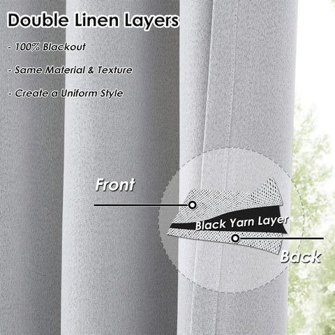 350cm Height Customized100% Blackout Curtains Extra Long Faux Linen High Ceiling Window Living Room Bedroom Curtains