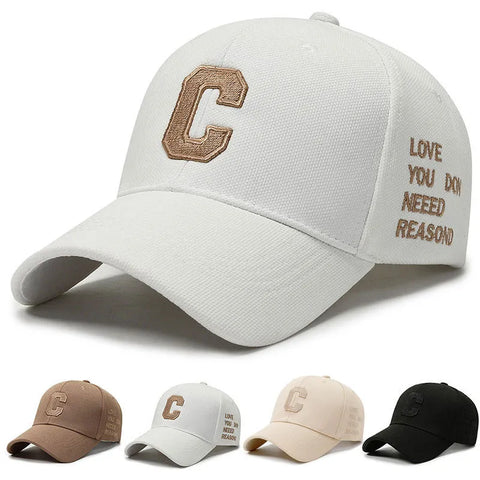 Gold Baseball Caps For Men Cotton 3D Letter