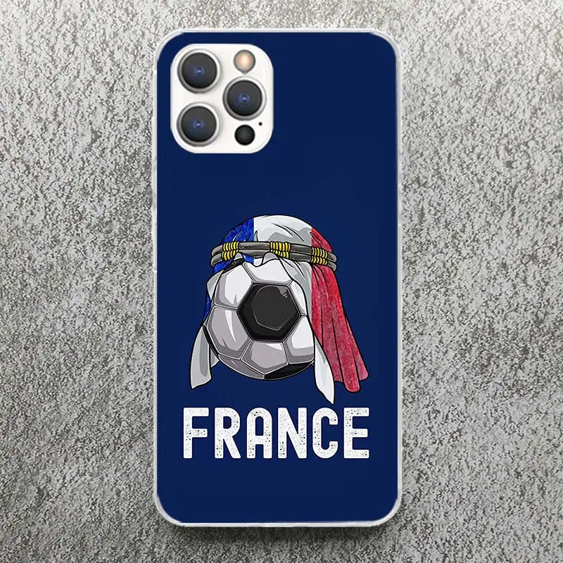 France Flag Print Soft Case for iPhone 11 13 14 Pro Max 15 Art 12 Mini Phone Shell XS XR X SE 7 Plus 8 Pattern Cover