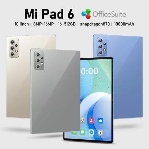 Global Version New MI PAD 6 PRO Tablet 10000mAh 10.1 Inch 16GB+512GB 5G Dual SIM Phone Call GPS Bluetooth WiFi Google Tablet PC