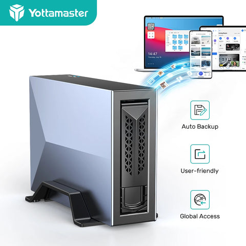 Yottamaster Single Bay HDD Enclosure NAS Server Private Cloud Storage Family Personal Storage Support Remote Access Share Data