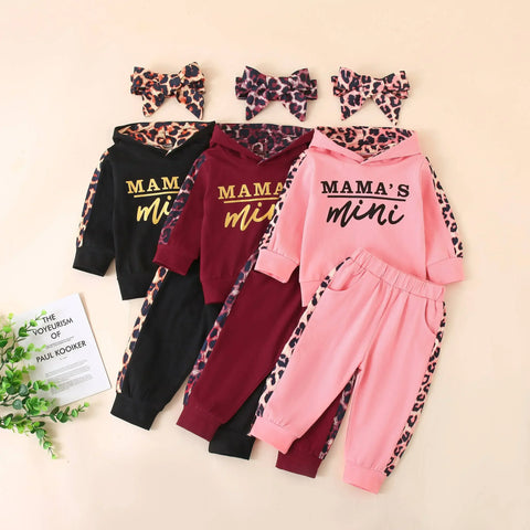 Baby Girl Clothes Long Sleeve Hoodie Tops +Pants + Headband