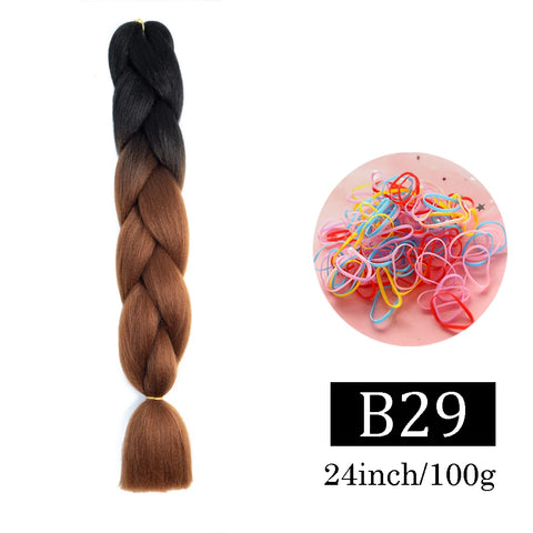 24 Inch Jumbo Braids Extensions Synthetic Braiding Hair Afro Ombre Color kanekalon Hair for Children Braid