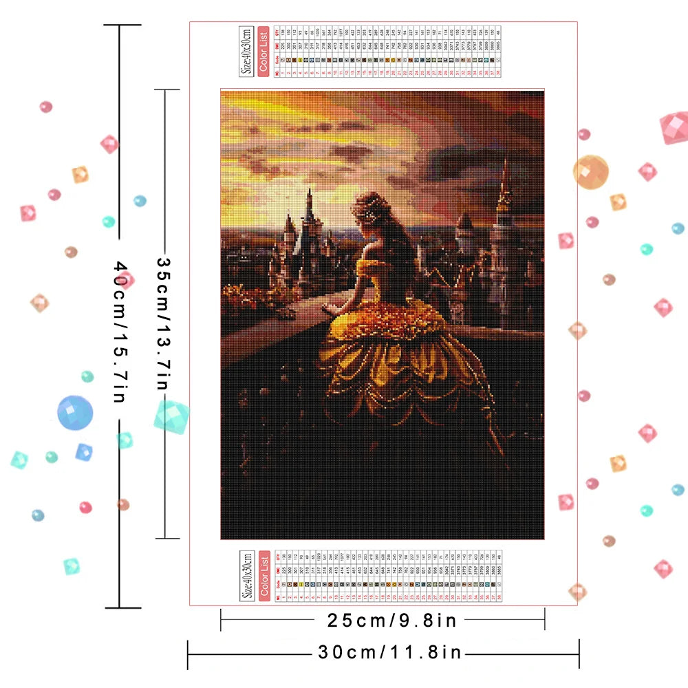 Disney Diamond Embroidery Jasmine Belle Sleeping Beauty Mosaic Cross Stitch Painting Princess Full Square New Arrival Wall Art