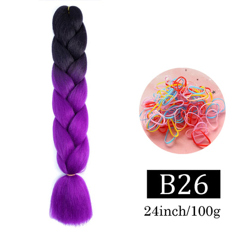 24 Inch Jumbo Braids Extensions Synthetic Braiding Hair Afro Ombre Color kanekalon Hair for Children Braid