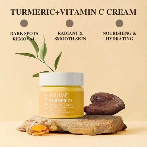 Turmeric Vitamin C Face Cream Acne Treatment Dark Spots Removal Moisturizing Brightening Whitening Cream Skin Lightening Care