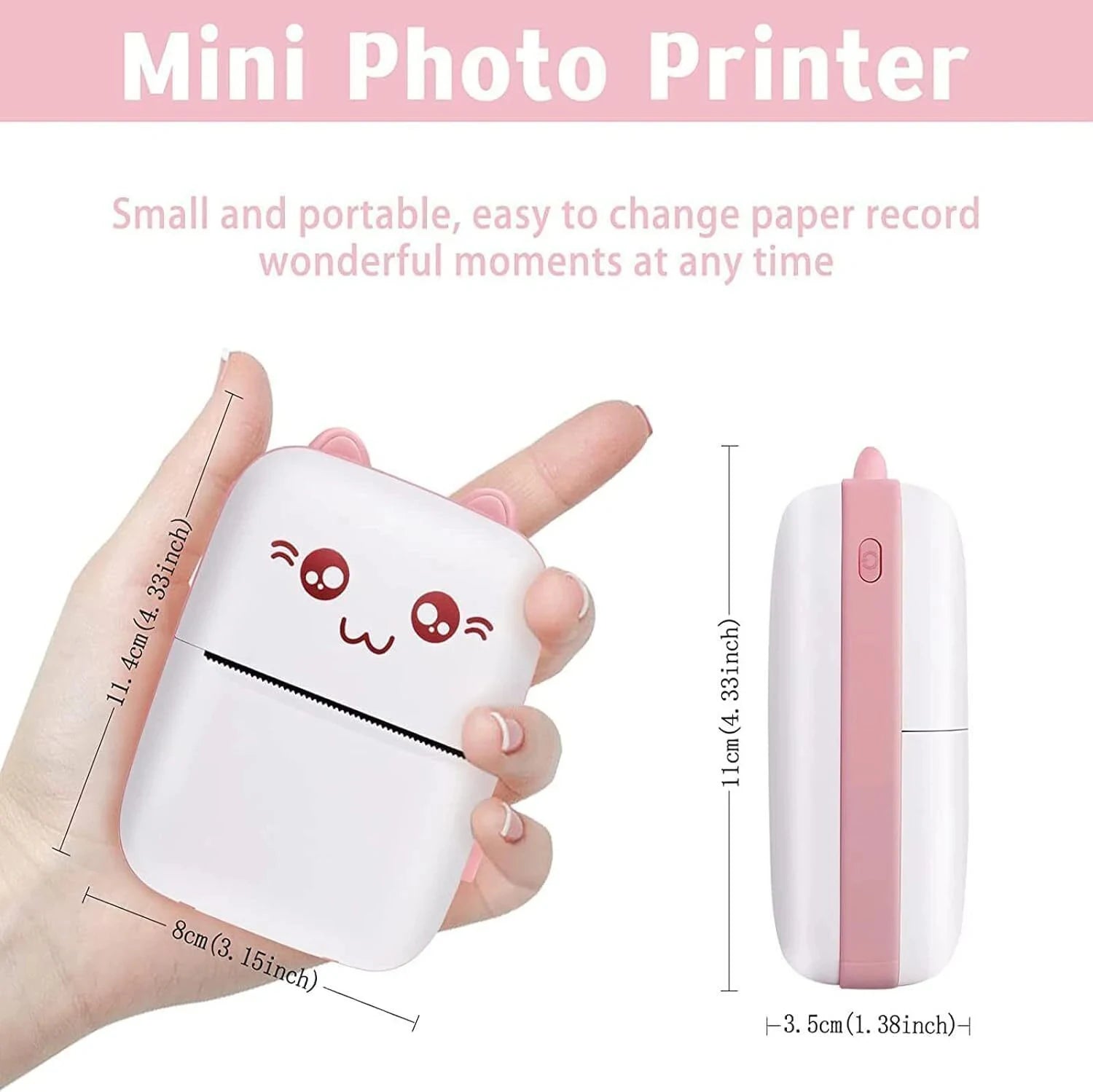 Mini Portable Thermal Printer BT 200dpi Photo Label Printer Memo Wrong Question Printing Tag Bluetooth Printer With USB Cable