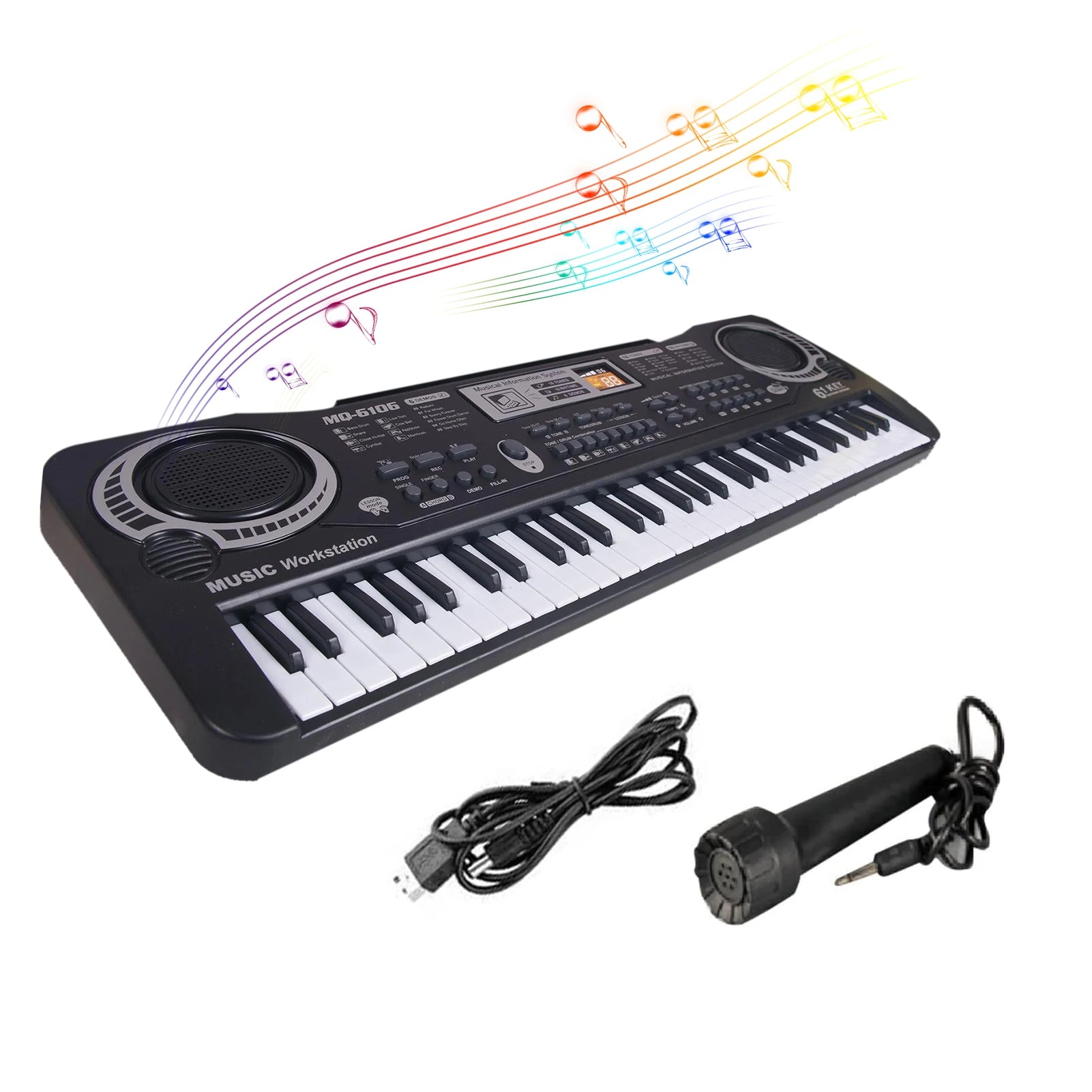 61 Keys Dig c Piano with Microphone Function Musical Instrument for Kids