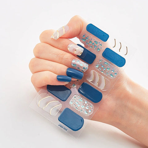 Color Nail Strips Patch Slider Nail Sticker Full Cover Decal Manicure Patch