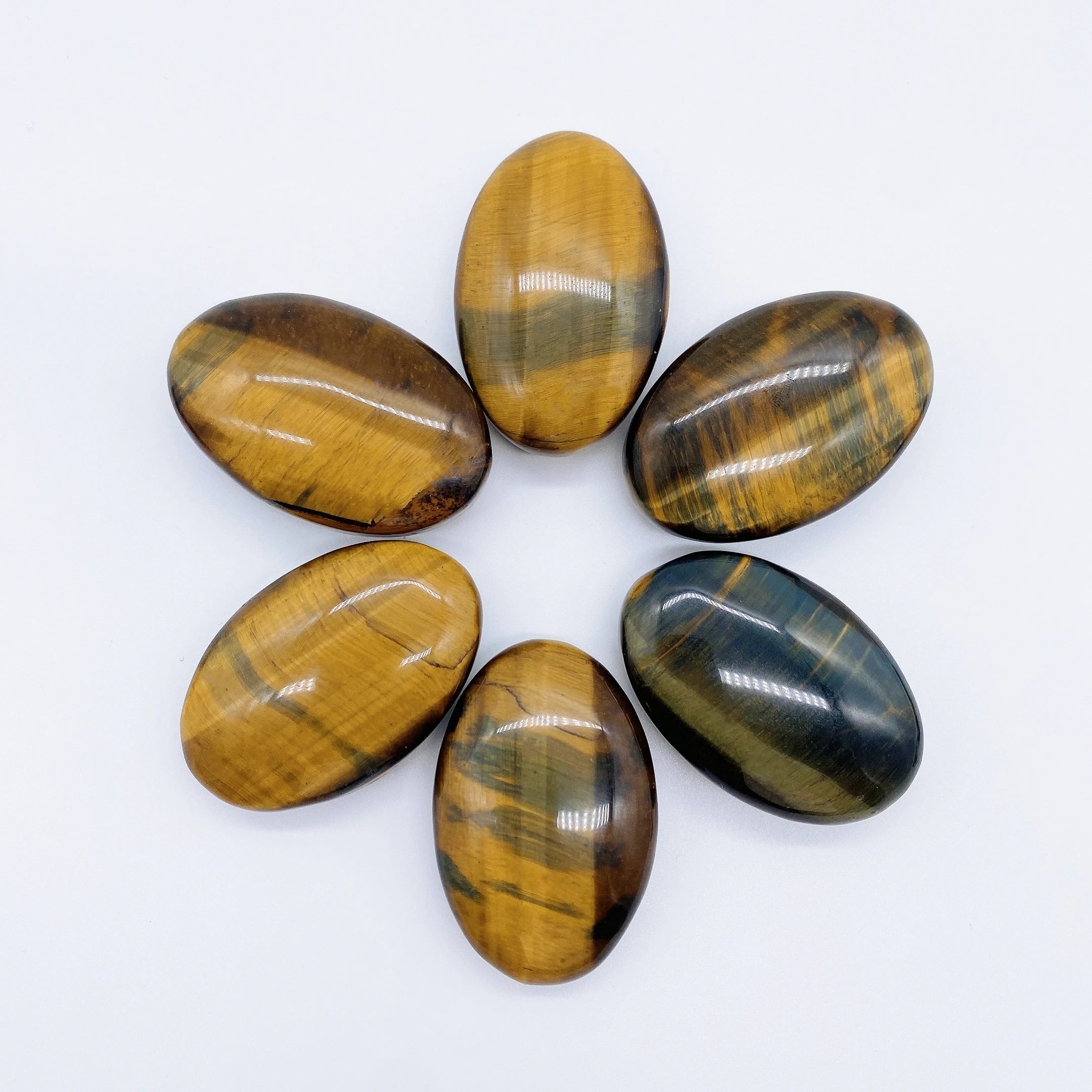 Natural Tiger Eye Stone Pocket Palm Crystal Blue Yellow Quartz Energy Gemstone Healing Gift Mineral message tool Home Decor