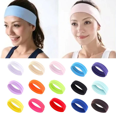 Summer Sports Headbands For Women Fitness Run Yoga Bandanas Solid Color Elastic Hair Bands Stretch Makeup Hair Accessories 2023